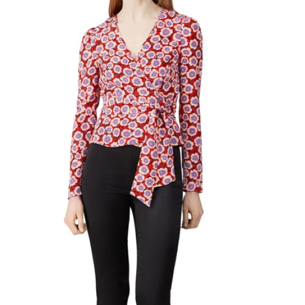 Diane von Furstenberg Alexia Wrap Top sz 0